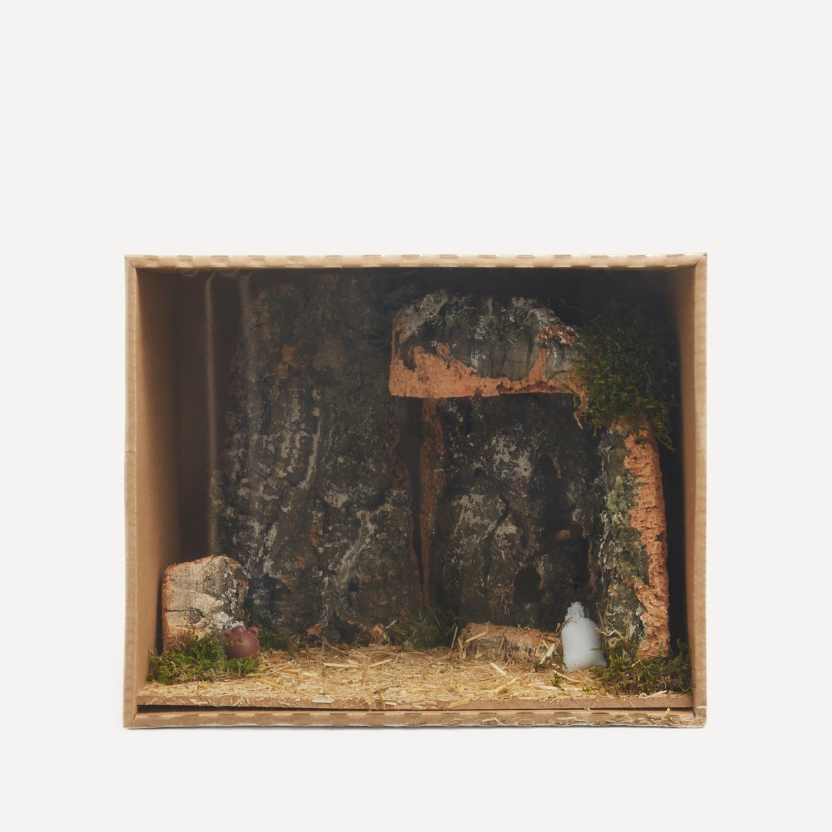 Portal de corcho para el nacimiento Navidad El Corte Inglés Natural-5