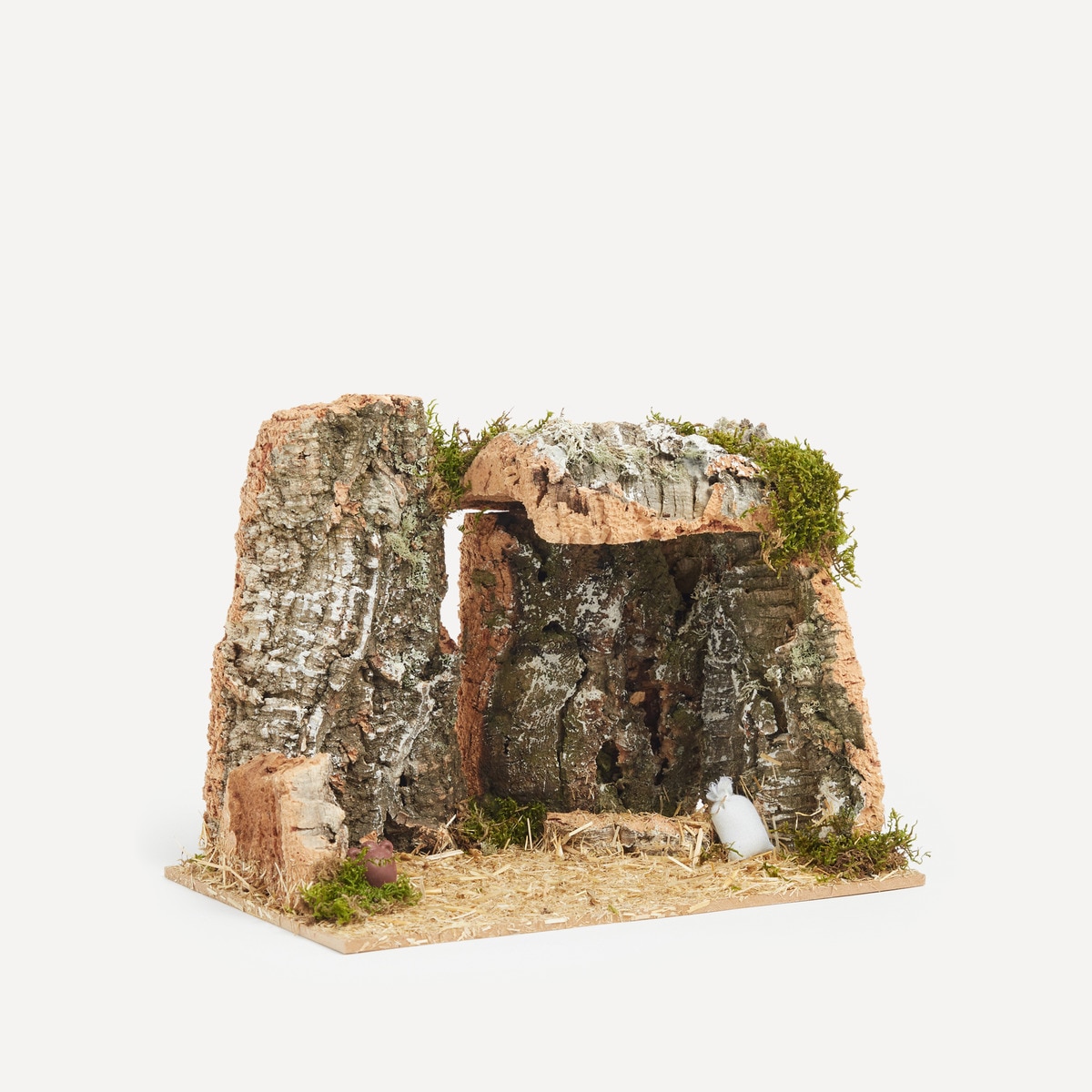 Portal de corcho para el nacimiento Navidad El Corte Inglés Natural-2