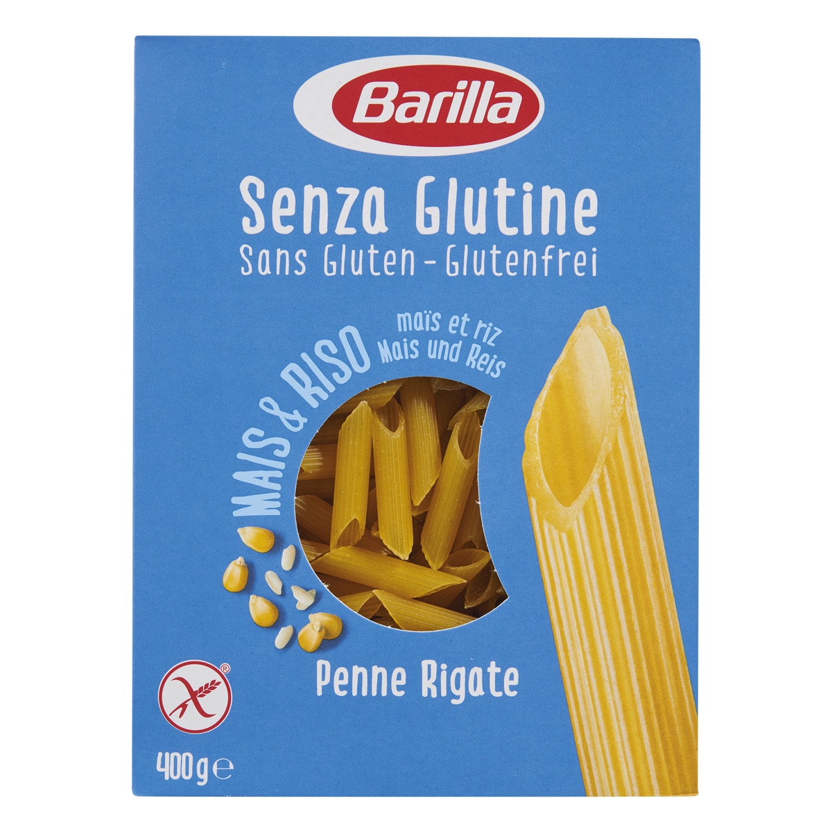 Massa Penne Rigate sem Glúten embalagem 400 g