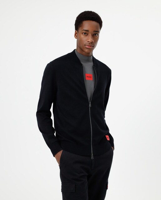 Chaqueta de punto de hombre negra con cremallera · Hugo · El Corte Inglés