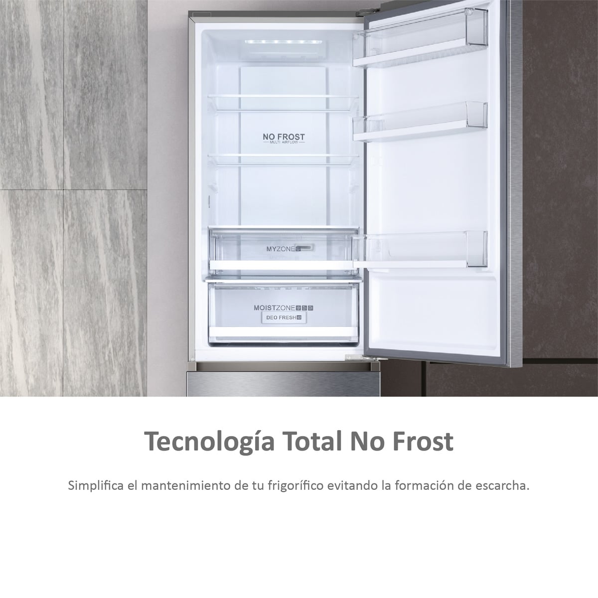 Frigorífico Combi Haier Total No Frost 3D 60 Series 7 - A3FE835CGJE Silver-8