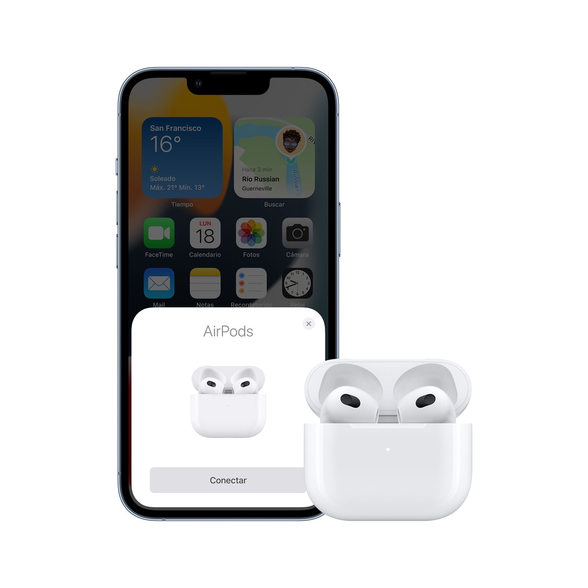 Apple AirPods (3ª generación) auriculares de botón con estuche de carga MagSafe Blanco-5