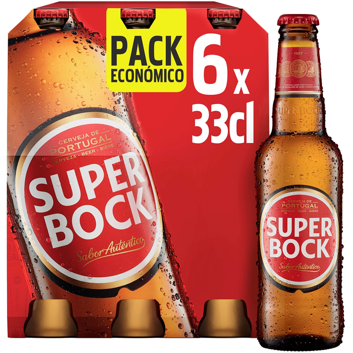 Cerveja Nacional Pack 6 unidades garrafa 33 cl