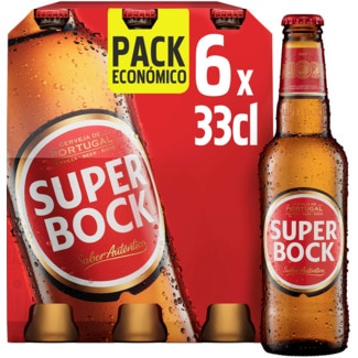Cerveja Nacional Pack 6 unidades garrafa 33 cl - Super Bock