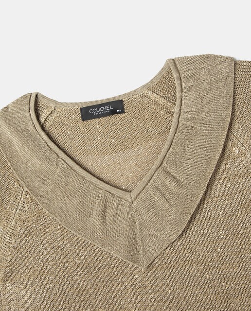 Jersey de mujer talla grande cuello pico volante · Couchel · El Corte Inglés