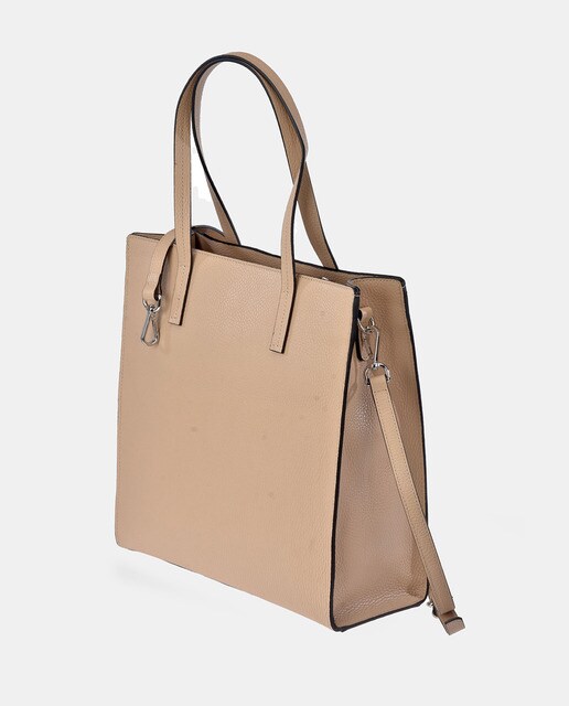 Bolso shopper de piel en color beige con asa desmontable regulable · Pierre  Cardin · El Corte Inglés
