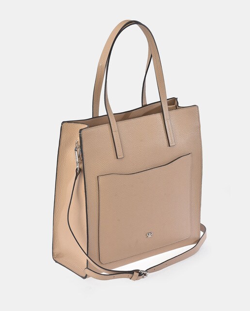 Bolso shopper de piel en color beige con asa desmontable regulable · Pierre  Cardin · El Corte Inglés