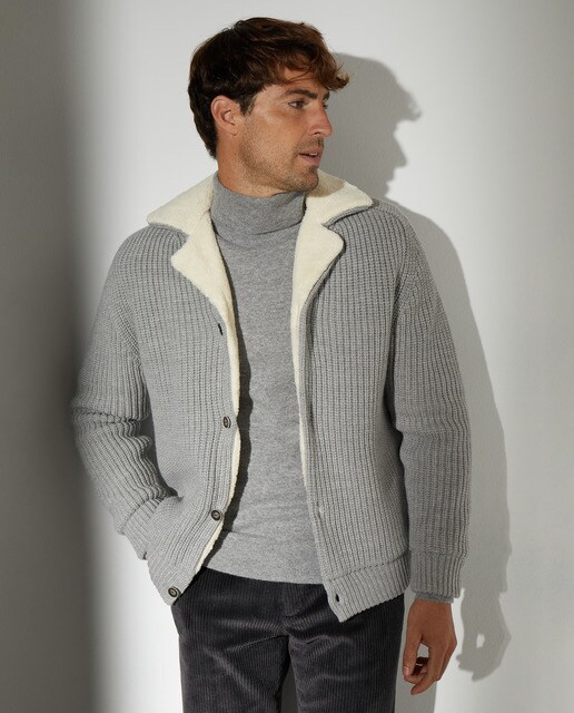 Chaqueta de punto de la colección Black de hombre gris forrada · Emidio  Tucci · El Corte Inglés
