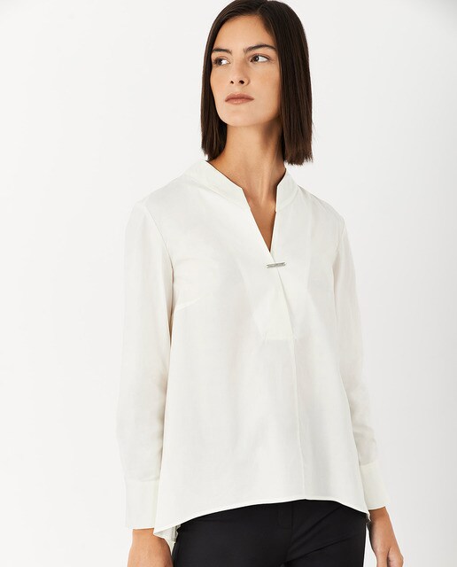 Camisa de mujer escote pico manga larga · Roberto Verino · El Corte Inglés