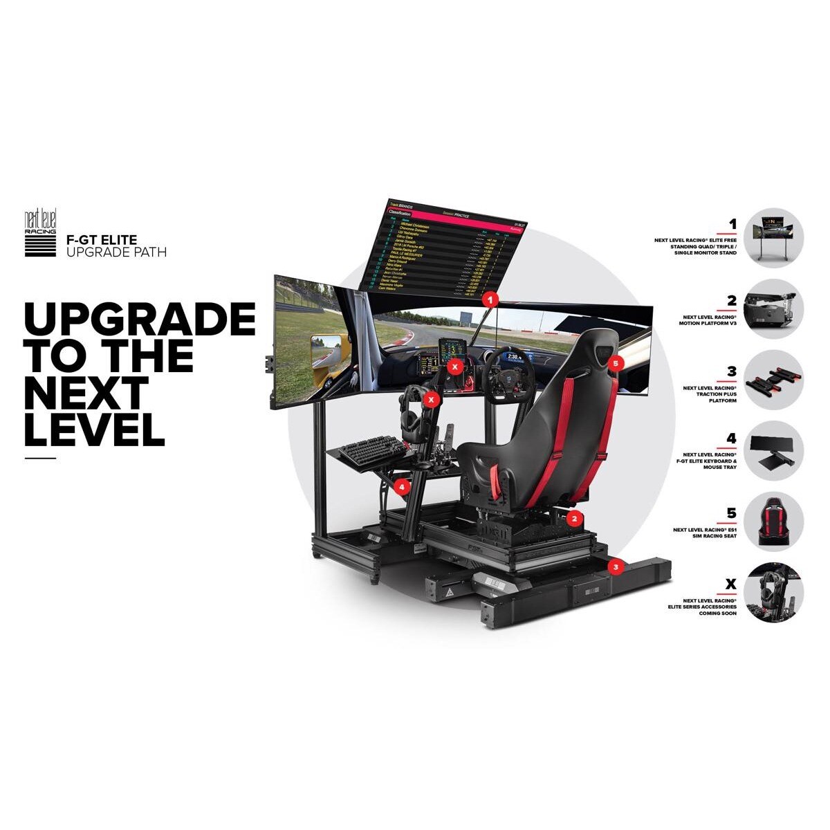 Simulador de Cockpit F-GT Elite Aluminium - Front & Side Mount Edition 13