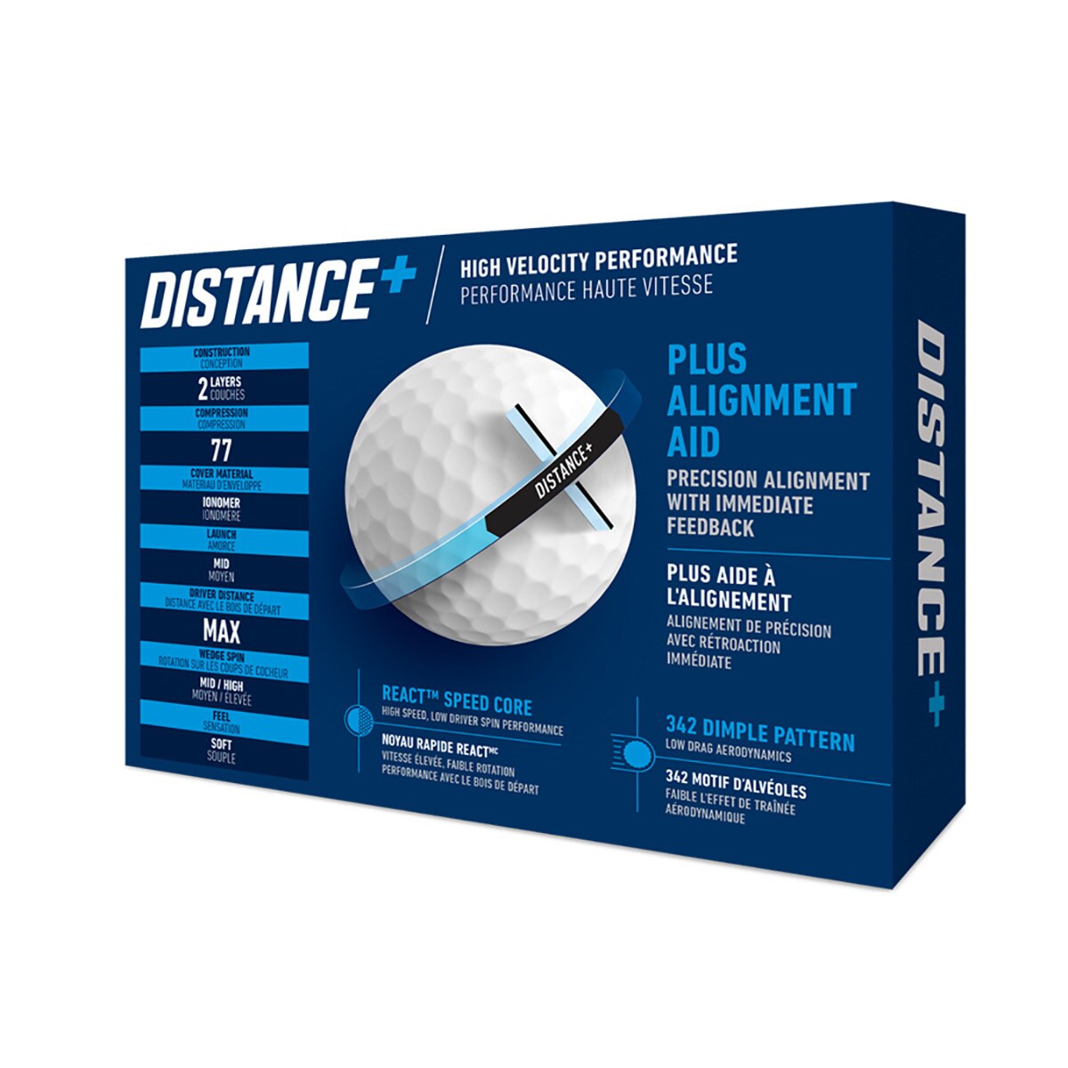 Caixa de 12 Bolas de Golfe Distance+ Branco-3