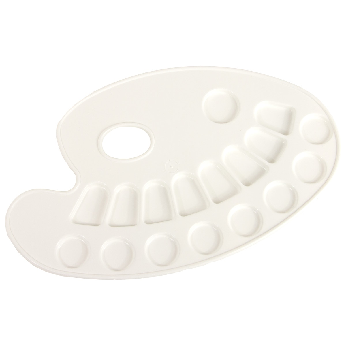 Imagem 0 de Paleta de Plástico Oval de Dezassete Poços - Branco