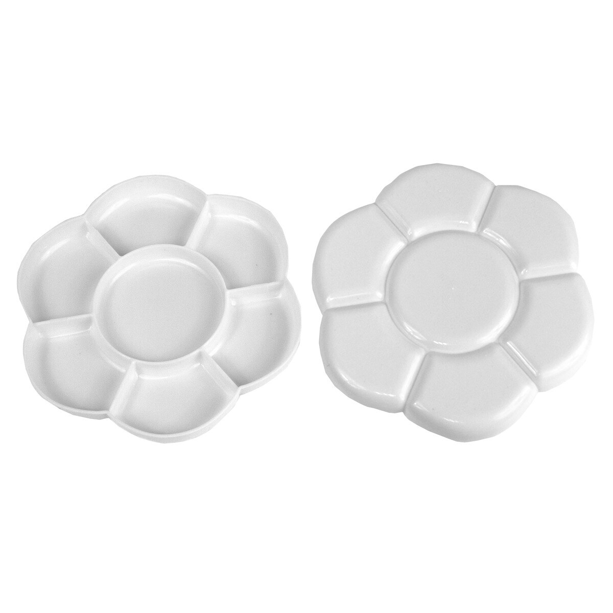 Paleta Plástica Dupla na Forma de Flor com Quatorze Vasilhas - Branco 1