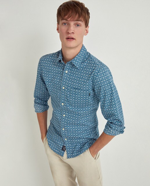 Camisa de hombre slim estampada azul · Dockers · El Corte Inglés