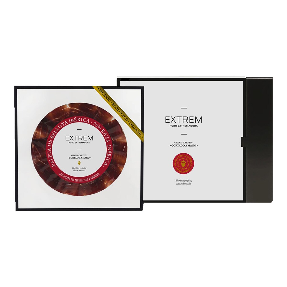 Pack 3 sachets de palette de bellota bio 75 % Race Ibérique en tranches Extrem Puro Extremadura