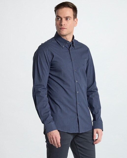 Camisa de hombre slim de cuadros azul · Calvin Klein · El Corte Inglés
