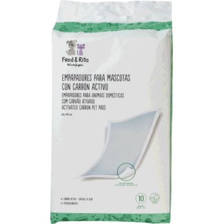 Resguardos Empapadores para Animais Domésticos com Carvão Ativado 60x90cm embalagem 10 unidades - Fred & Rita