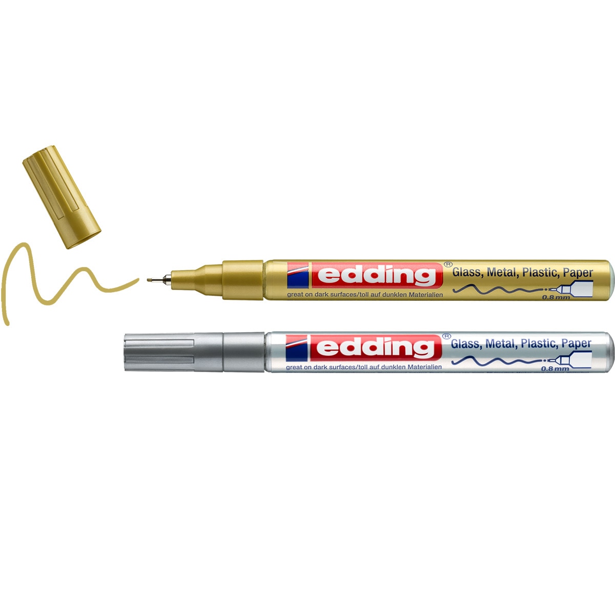 Pack 2 Marcadores 780 Edding Oro y Plata Multicolor-2