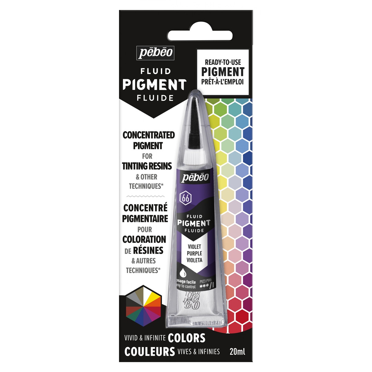 Pigmento Concentrado Colores Mezclables Tubo 20 ml Pebeo Violeta 1