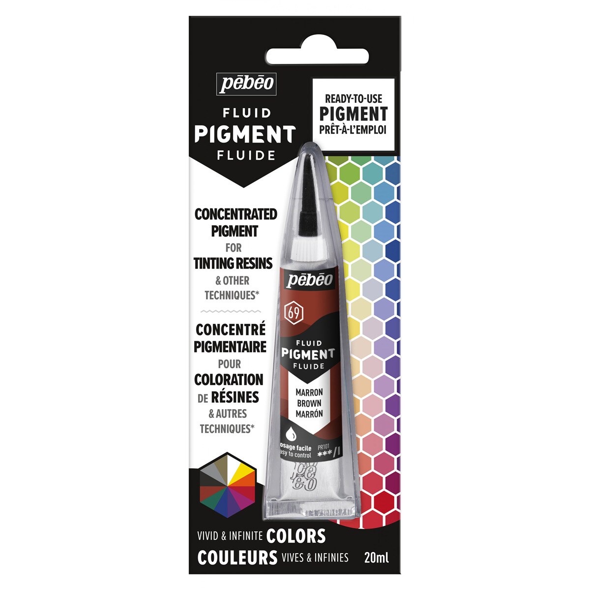 Pigmento Concentrado Cores Misturáveis Tubo 20 ml - Castanho 1