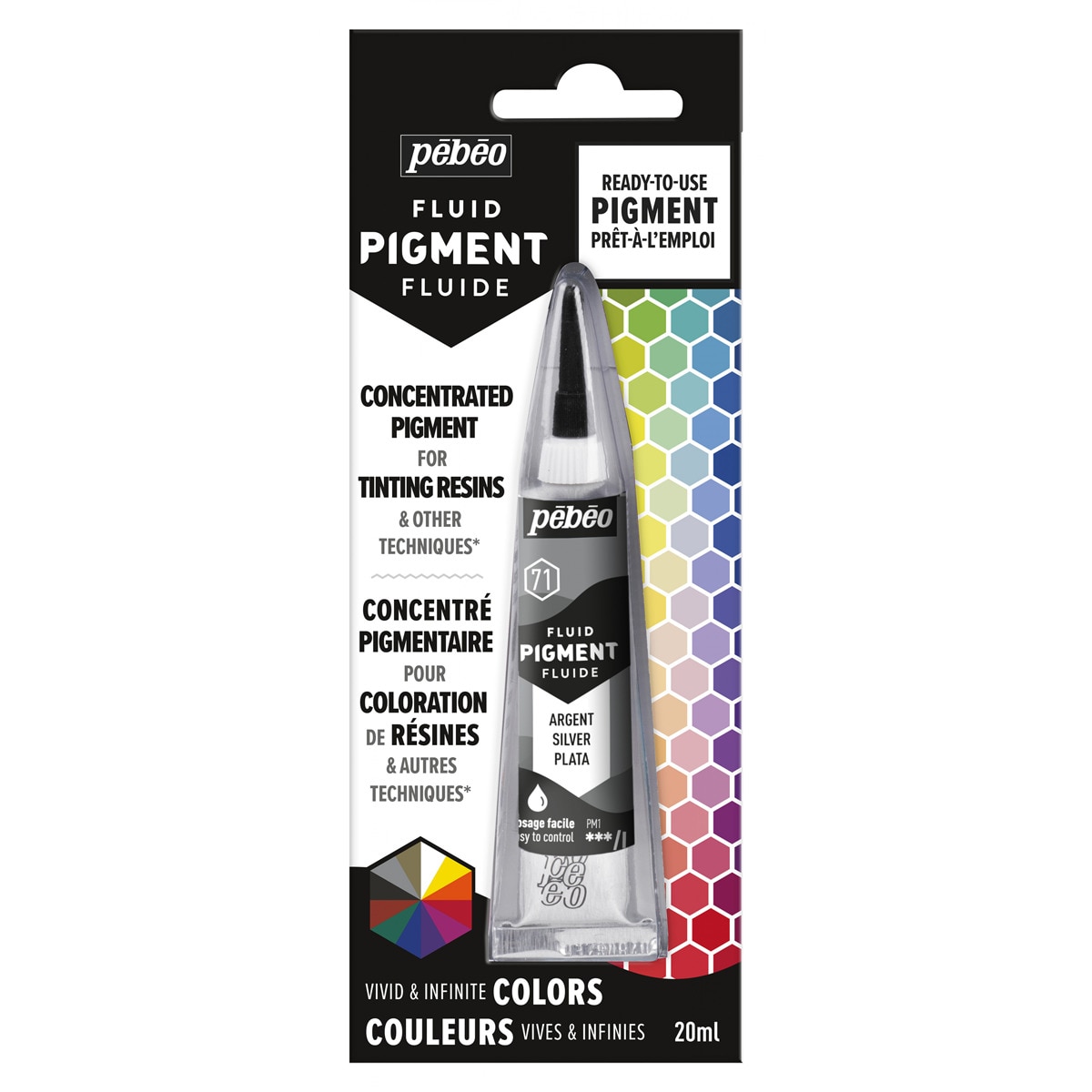 Pigmento Concentrado Cores Misturáveis Tubo 20 ml - Prata 1