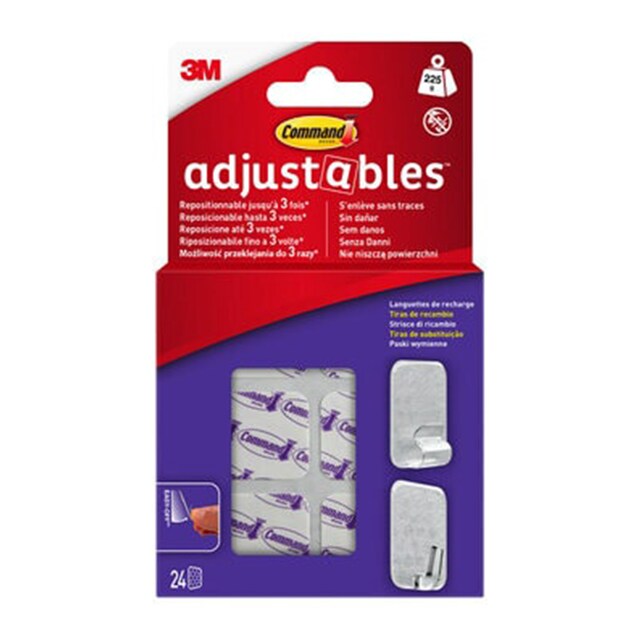 Imagem 0 de Tiras de Recarga Reposicionáveis para Clips e Ganchos 24 Unid.