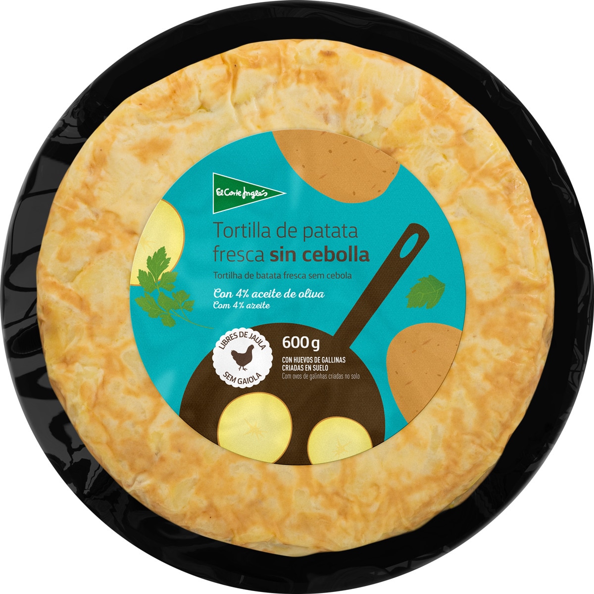tortilla de patata sin cebolla sin gluten 4 raciones envase 600 g