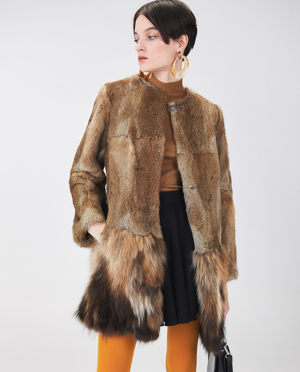 Abrigo Chaleco Pelo Conejo Easy Wear Pelo Sintético Abrigo Pelo De