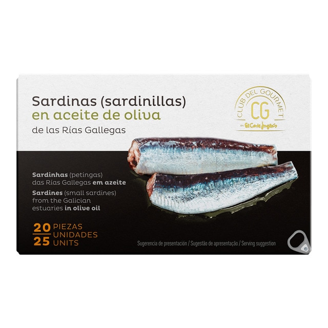 Imagen 0 de Sardinillas de las rías gallegas en aceite de oliva 20-25 piezas Club del Gourmet