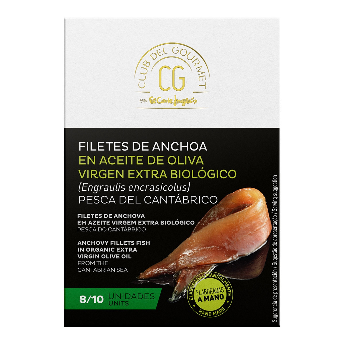 Imagen 0 de Filetes de anchoa del Cantábrico en aceite de oliva virgen extra biológico Club del Gourmet