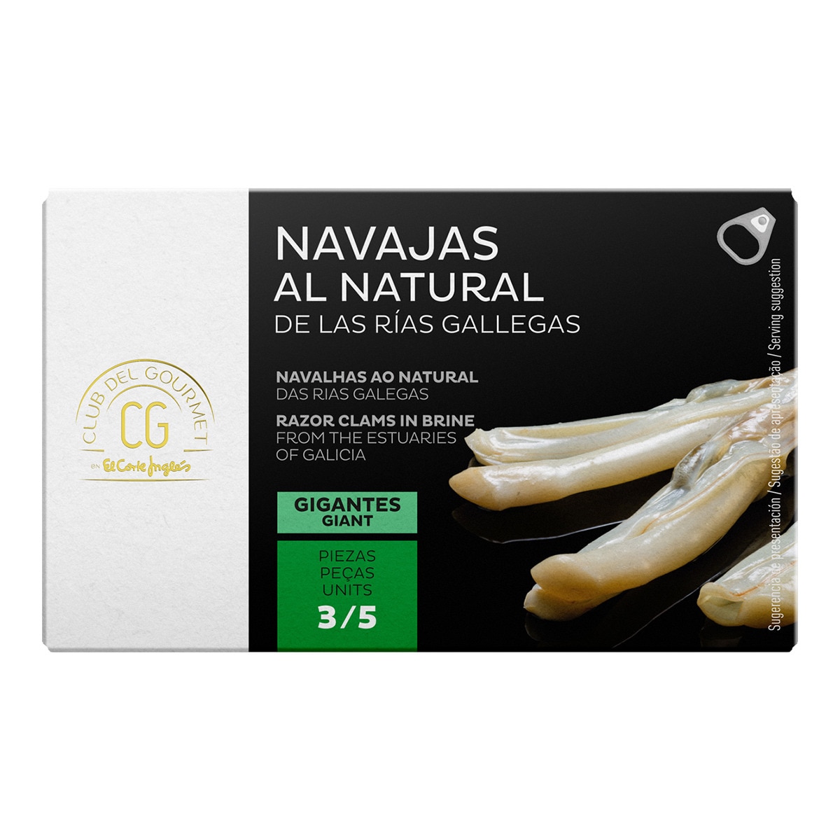 Couteaux des rias galiciennes au naturel 35 pièces,