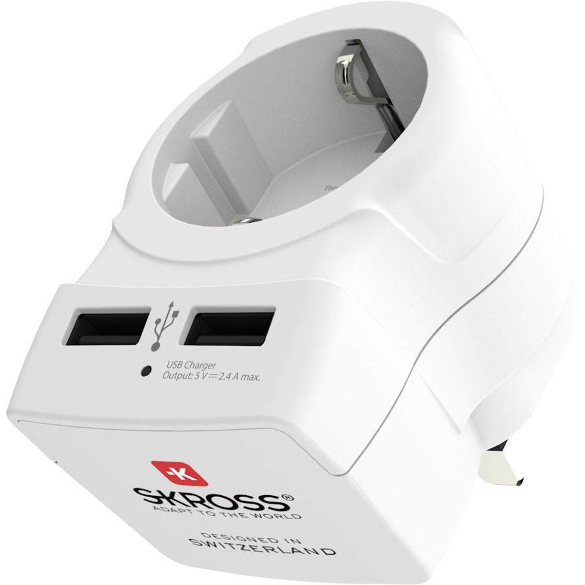 Adaptador de Viagem Skross Europe to UK USB 1