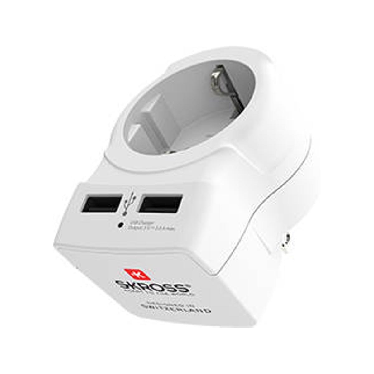 Adaptador de Viagem SKROSS Europa a USA +2 USB 1