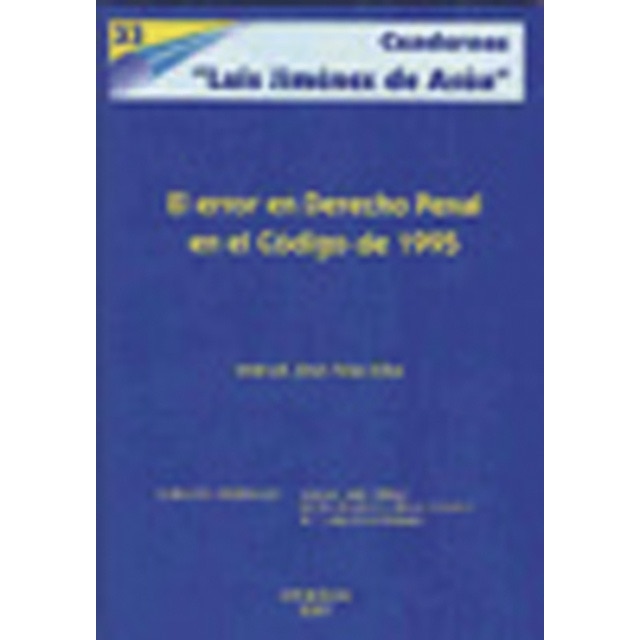 El error en Derecho Penal en el Código de 1995 (Capa mole) 1