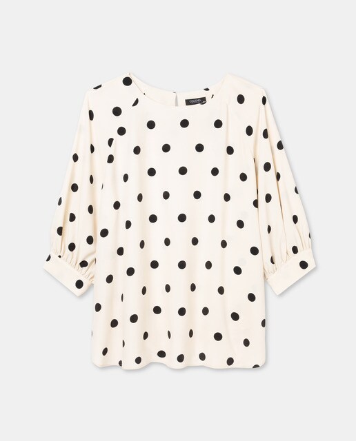 Blusa de mujer talla grande fluida lunares · Couchel · El Corte Inglés