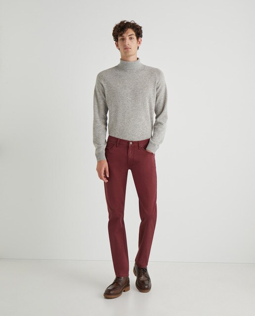 Pantalón 5 bolsillos Daren Zip Fly de hombre regular burdeos · Lee · El Corte  Inglés