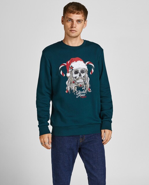 Sudadera navidad de hombre verde · Jack \u0026 Jones · El Corte Inglés