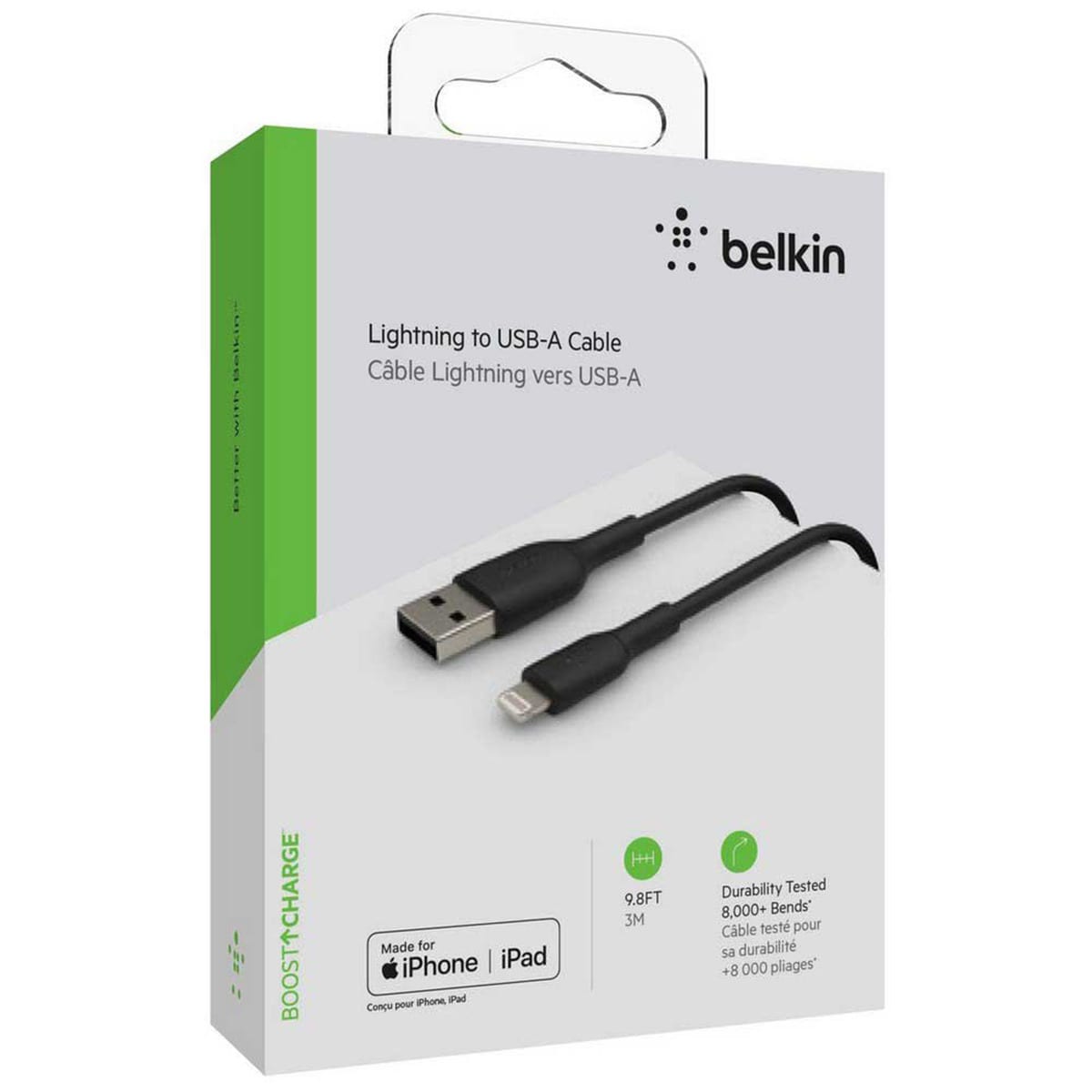 Cable Belkin BOOST CHARGE Lightning a USB-A negro de 3 metros Negro-5