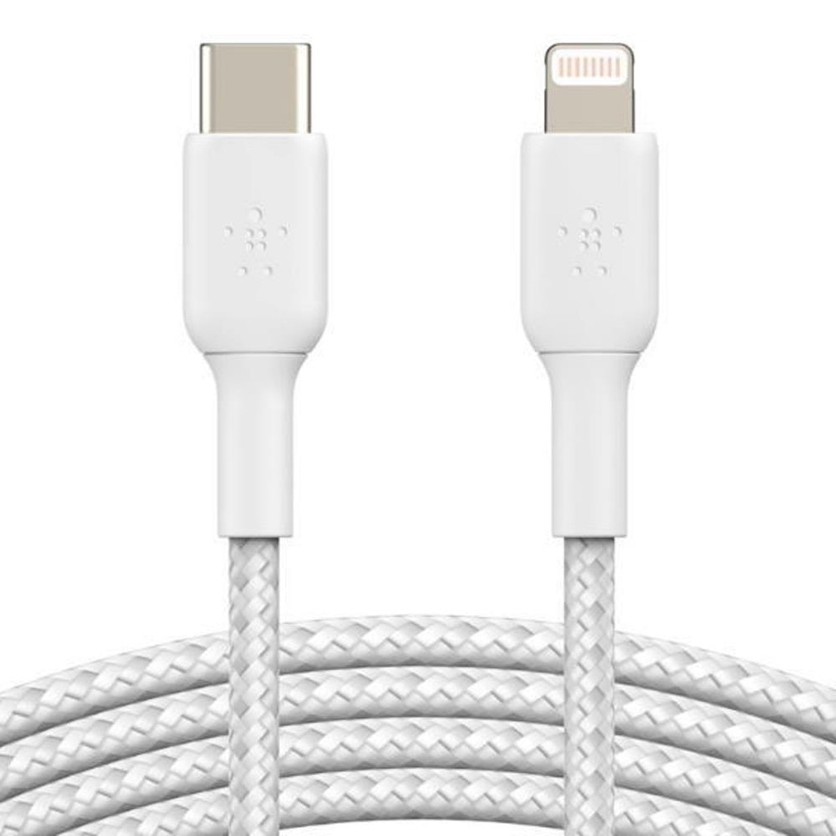 Cable trenzado Belkin BOOST CHARGE Lightning a USB-C blanco de 1 metro Blanco-2