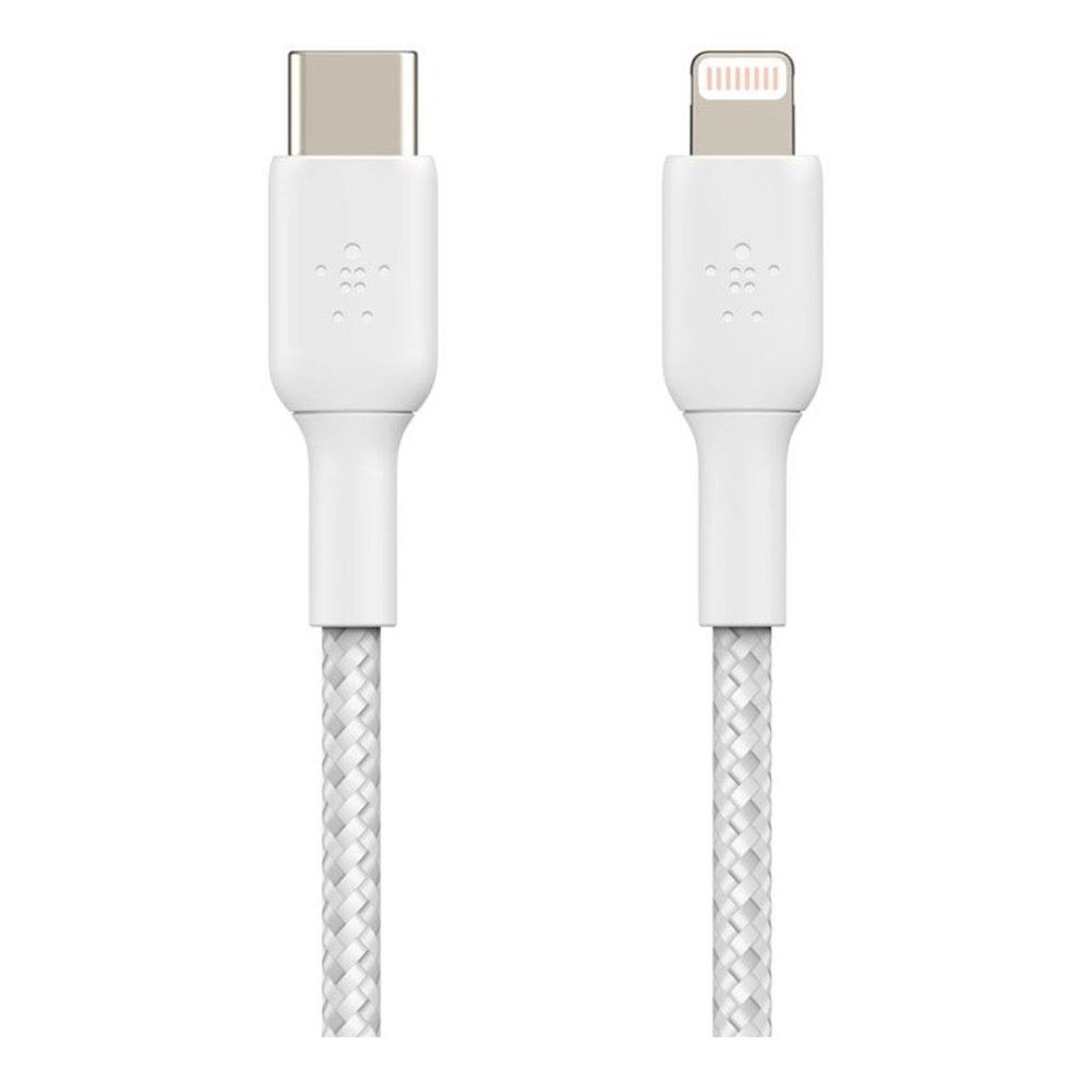 Imagen 0 de Cable trenzado Belkin BOOST CHARGE Lightning a USB-C blanco de 1 metro