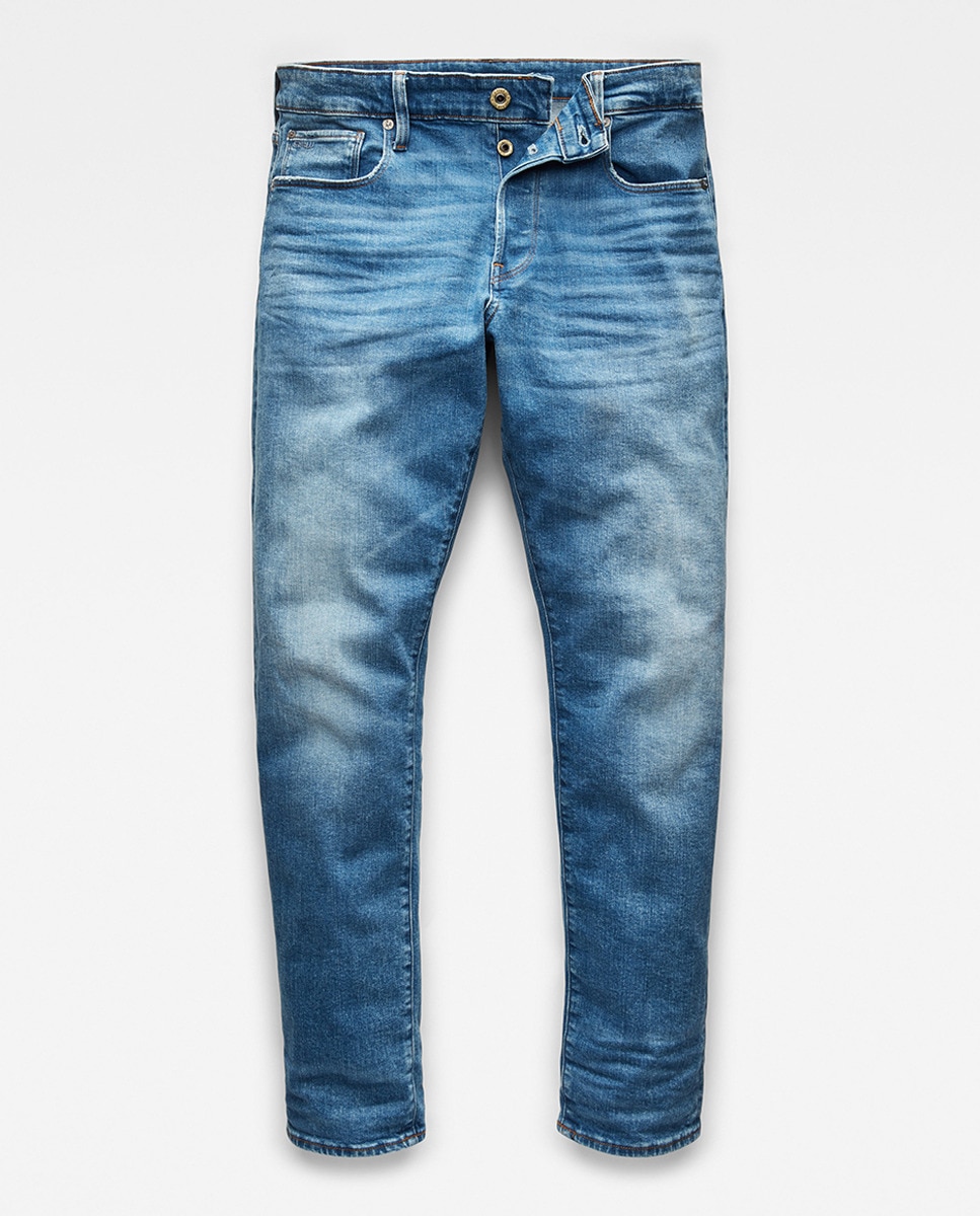 Jeans 3301 tapered azuis Azul-6
