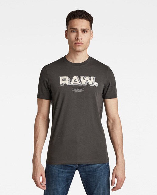 Camiseta Raw de hombre en algodón ecológico gris oscuro de manga corta · G- Star Raw · El Corte Inglés
