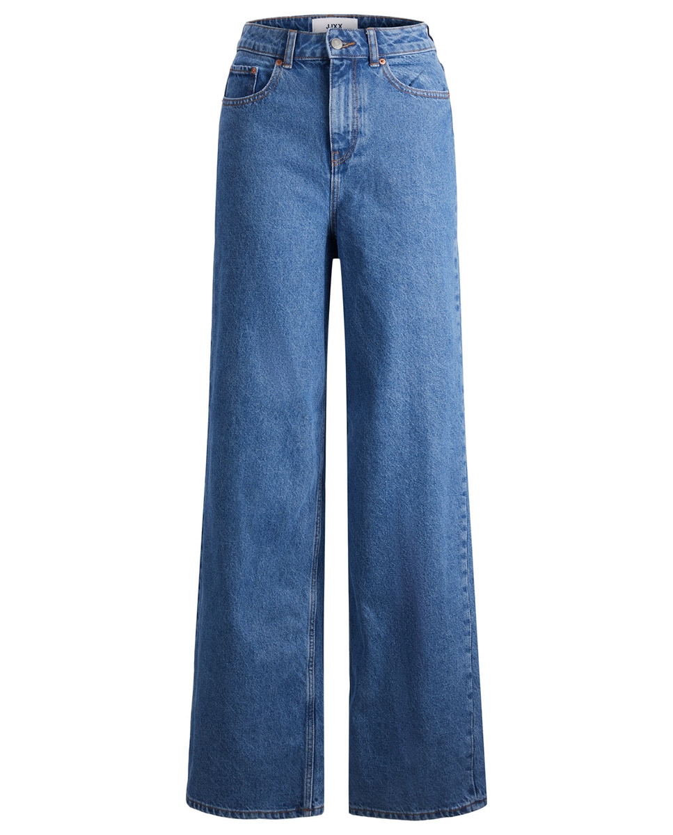 Jeans Tóquio largas com cintura subida Azul-6