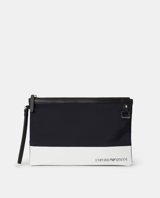 Bolsa de mano de hombre azul franja blanca · Emporio Armani · El Corte  Inglés