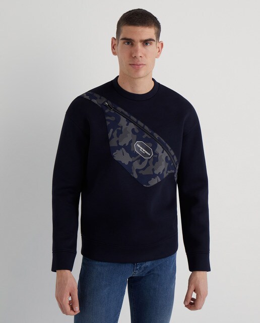 Sudadera de hombre azul diseño riñonera · Emporio Armani · El Corte Inglés
