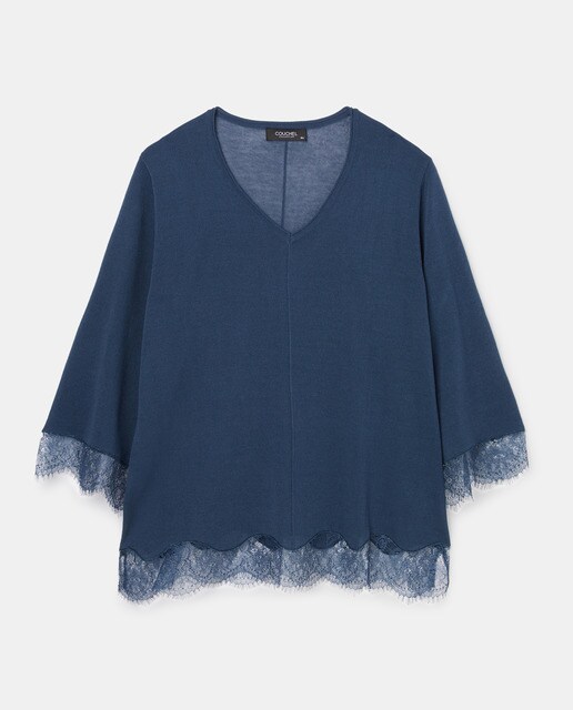 Jersey punto de mujer talla grande encaje · Couchel · El Corte Inglés