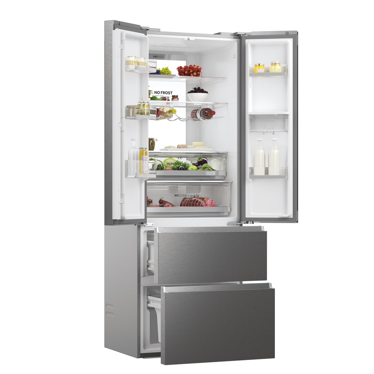 Frigorífico Americano Haier FD 70 Series 7 HFW7720EWMP de 4 Portas, No Frost, Wifi, com Dispensador e de 200,6 cm - Cinzento Inox-2