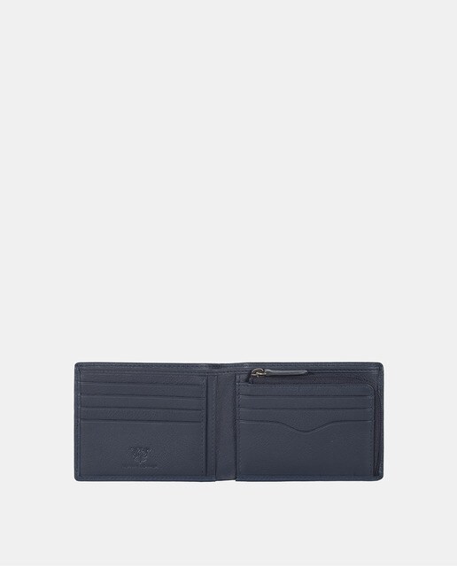 Cartera de piel en azul marino con monedero · CARAMELO · El Corte Inglés