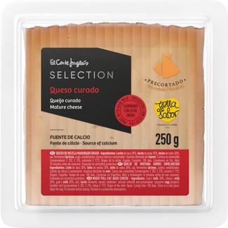 queso curado mezcla madurado graso elaborado con leche cruda precortado cuña 250 g - El Corte Ingles Selection