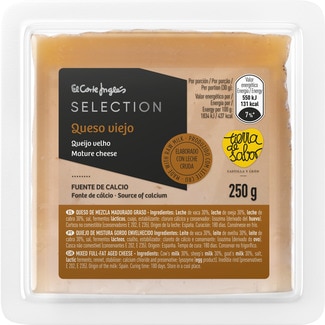 queso viejo mezcla madurado graso elaborado con leche cruda cuña 250 g - El Corte Ingles Selection
